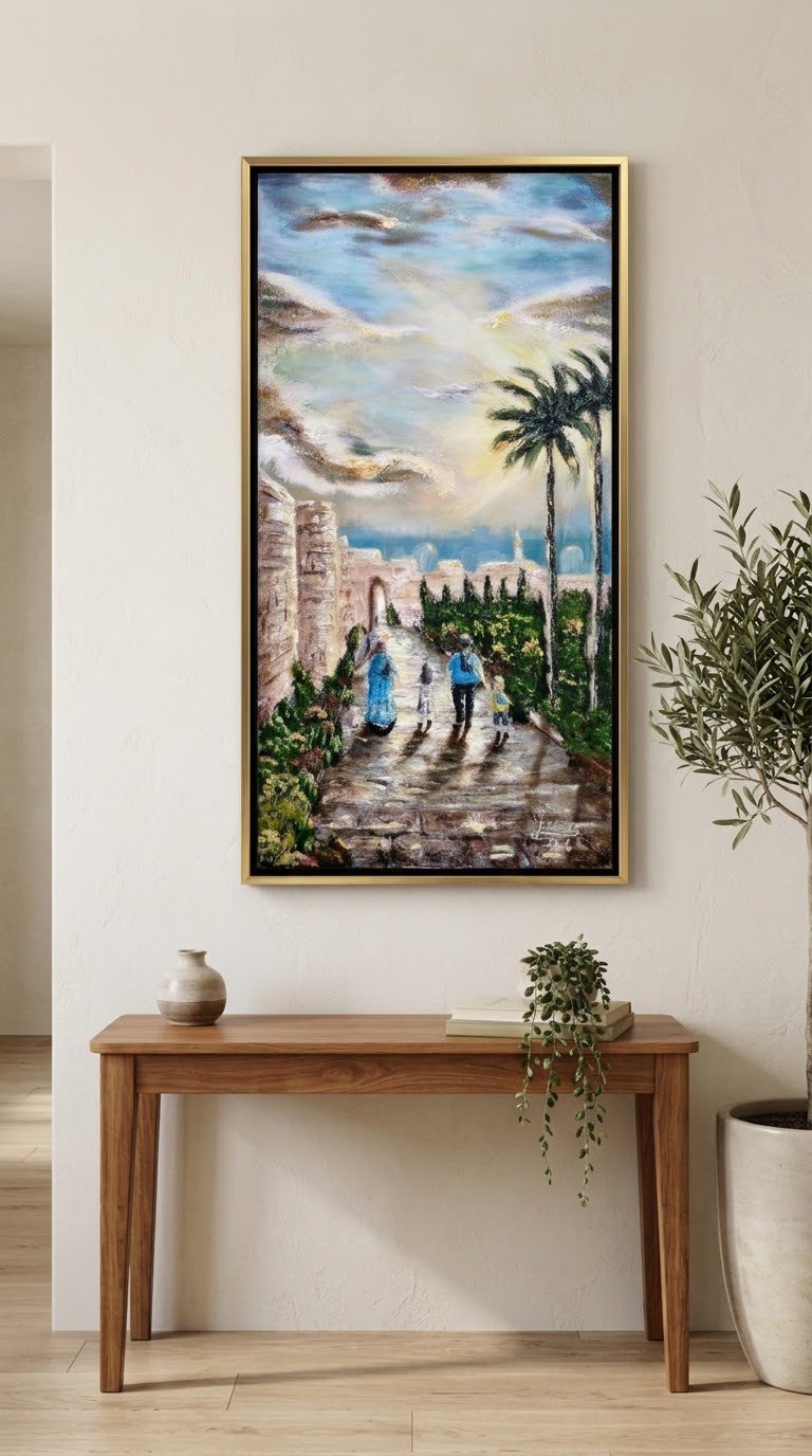 הדרך אל העיר העתיקה – ציור מרקם ירושלמי 2