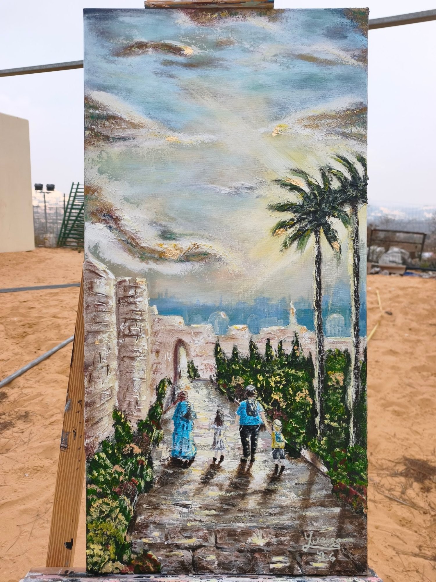 הדרך אל העיר העתיקה – ציור מרקם ירושלמי 3
